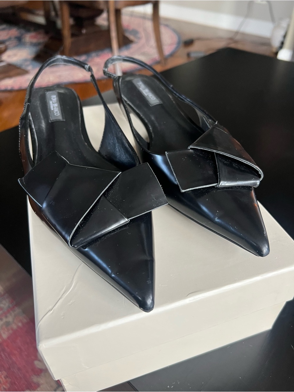 Tony Bianco, Size 9 - Pointed Slingback Block Kitten Heel - Style: Elijah
